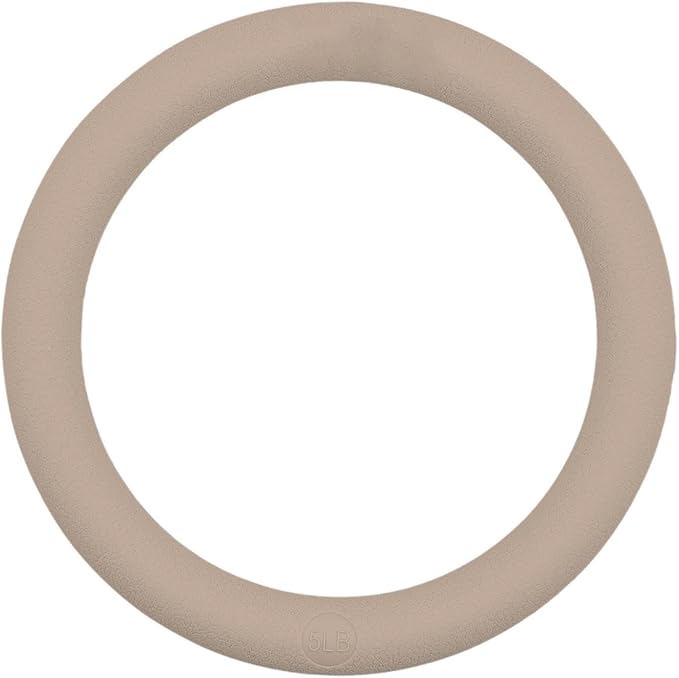 Weighted Pilates Ring 5lb, Cast Iron Core with Silicone Cover, Cream Tea Color, Portable Fitness Circle for Strength Training & Yoga