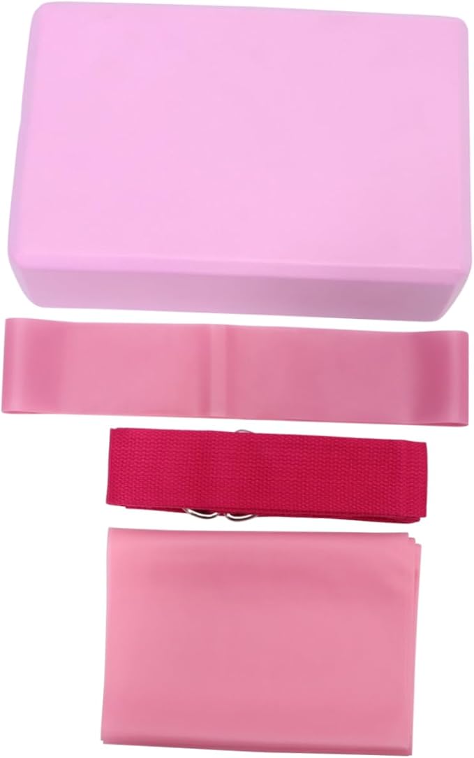 4pcs Yoga Tool Kit Yoga Brick Latex Pull Towel Stretch Band Resistance Ring for Stretching Home Gym