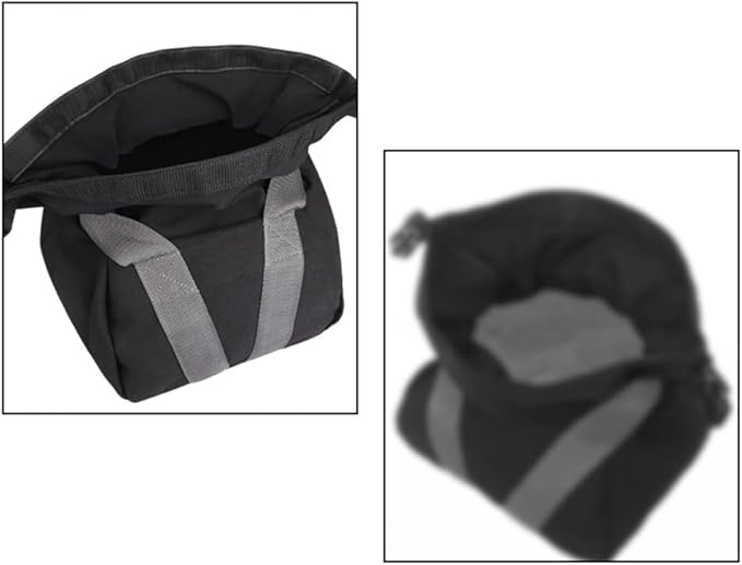 Adjustable Canvas Kettlebell Sandbag with Ergonomic Silicone Handle for Strength Training, Home Gym, Yoga, Weightlifting, 0-35 lb Capacity, Fillable, Black