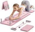 Multi-Functional Pilates Board, Foldable Home Pilates Reformer, Ab & Core Strength Workout Equipment, 300LBS Capacity, Pink, 47.1 x 16 x 3 Inches