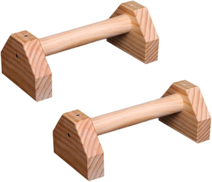 Veemoon Push-up Brackets and Push-up Stands, 30cm Pine Wood Pair, Non-slip Bodybuilding Fitness Equipment for Home Workout and Strength Training