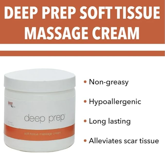 Deep Prep Soft Tissue Massage Cream – Hydrating & Non-Greasy 15 oz. Tub for Gentle, Full-Body & Swedish Massage, Professional-Grade Formula
