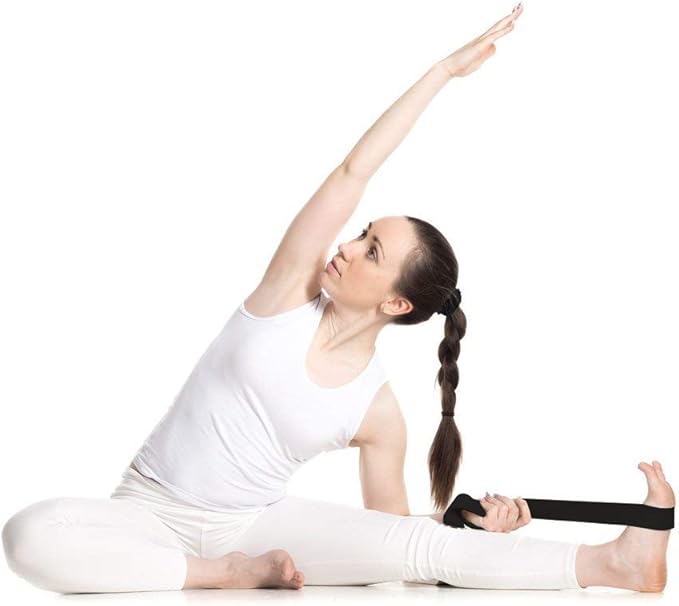 Cotton Exercise Yoga stretch Strap - Sturdy Flexibility Tensile Belt Adjustable Metal D-Ring Buckle, Hold Poses for Daily Stretching, Pilates, General Fitness, and Physical Therapy