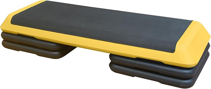 Adjustable Aerobic Workout Step Platform with 4 Stackable Risers in Fitness Exercise Platform Trainer,43” Aerobics Workout Stepper for Home Gym Cardio Strength Training