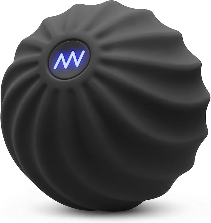 2.4" Mini Electric Vibrating Massage Ball, 10-Speed Fitness Yoga Massage Roller for Palm, Hand, Foot, Leg, Neck, Back, Multi-Directional Massage Ball (Black)