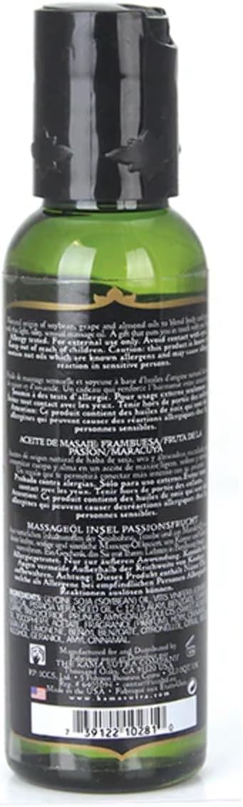 KAMA SUTRA Naturals Massage Oil Island Passion Berry - 2 fl oz- Sore Muscle Massage Oil for Body - Natural Therapy Oil - Warming, Relaxing, Joint & Muscles - Sensual Massage for Couples, Women, Men