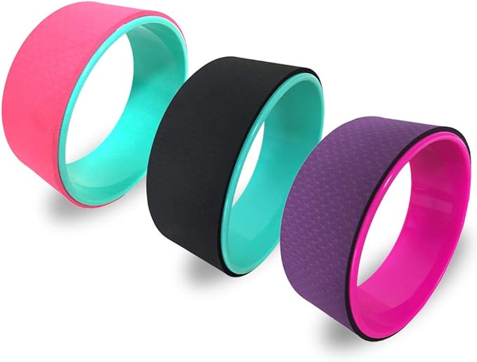 Yoga Wheel Cotton Stretching Strap Set Stability Blocks Pilates Exercise Pack for Beginners (Purple)