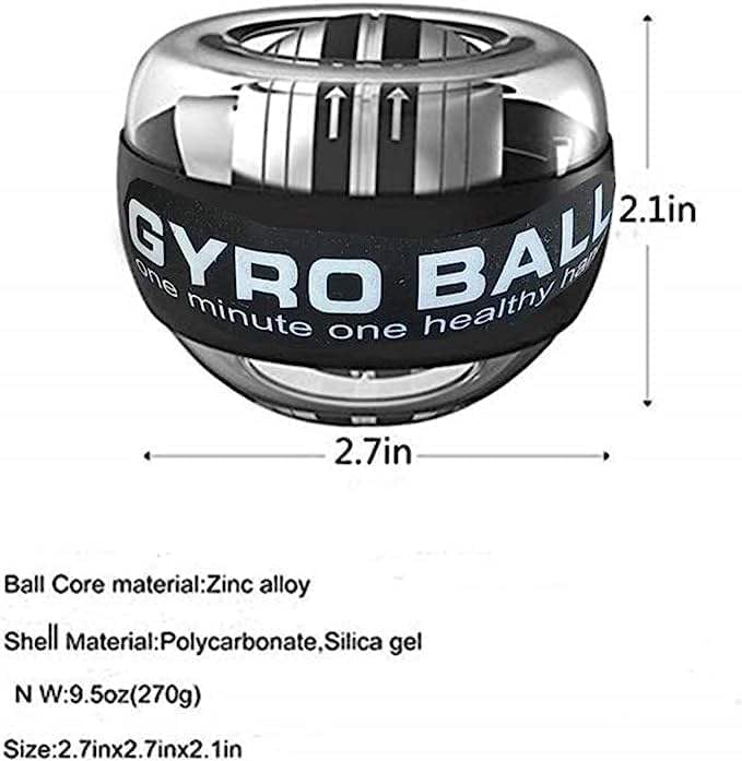 2026 Gyroscopic Wrist Ball Exerciser with LED Lights, Auto-Start Hand Grip Strength Trainer,Adjustable Resistance Forearm Exerciser for Therapy Fitness