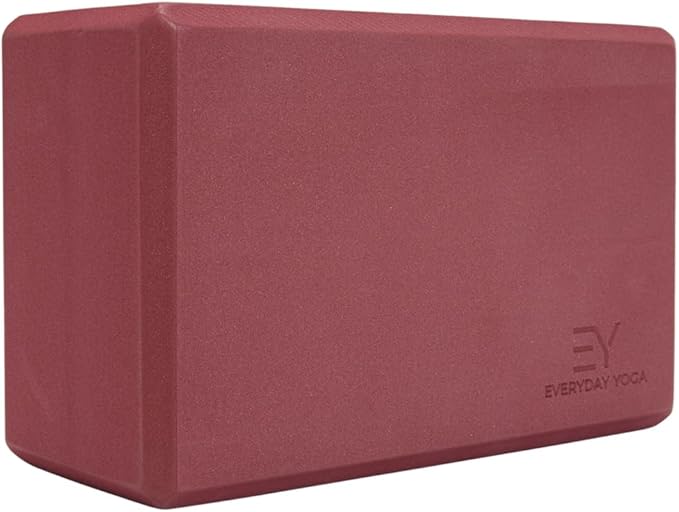 Everyday Yoga Premium Foam Block - Non-Slip High-Density Yoga Block for Balance, Stability & Stretching, EVA Foam Support, Multi Colors (Single Block)