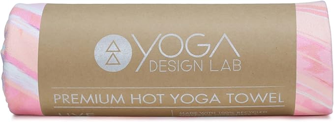 yogadesignlab | The HOT Yoga Towel | Premium Non Slip Colorful Towel | Designed in Bali | Eco Printed + Quick Dry + Mat Sized | Ideal for Hot Yoga, Bikram, Ashtanga, Sport, Travel! (Pearl)