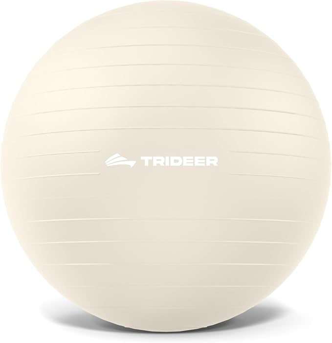 Trideer Exercise Ball for Yoga, Pilates & Fitness – Stability Ball Equipment for Home Gym & Office Chair, Core & Balance Training Accessories, Physical Therapy Equipment, Quick Pump Included, 5 Sizes