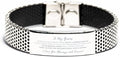 to My Grams, Thank You for The Unconditional Love & Support Stainless Steel Bracelet, for Grams, Valentines Birthday Gifts for Grams, Mother's Day, Father's Day for Grams