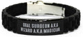Oral. Oral surgeon Black Glidelock Clasp Bracelet, Special Oral surgeon Gifts, Engraved Bracelet For Colleagues from Colleagues, Oral surgeon birthday present, Oral surgeon birthday gift ideas, Unique