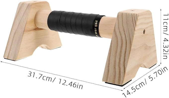SUPVOX Wood Push up Bars Parallettes Stands 30cm Beech Wood Non-slip Base Strength Training Home Gym Equipment for Men Women Handstand and Pushup Workout