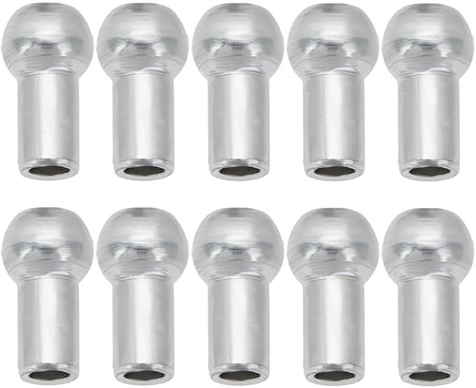 10Pcs Gym Pulley Machine Cable Ball Terminals Wire Rope Stopper Parts 5Mm 6Mm Diameter Metal Fitness Equipment Accessories Replacement For Home Gym Systems(8 * 3.5 * 13mm)
