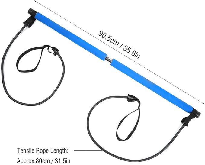 Pilates Rod Kit, Portable Exercise Fitness Equipment, Portable Multifunction Gym Workouts Stick, Multifunction Workout Equipment, for Toning Muscle, Leg, Butt and Full Body