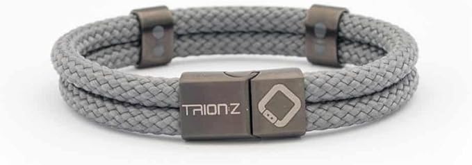 Trion:Z Zen Loop Duo Magnetic Field Therapy Wristband for Women & Men Featuring Patented ANSPO Technology (Charcoal, Medium)