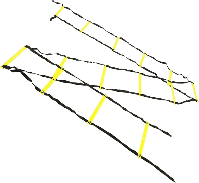 7M 14 Rung Agility Speed Ladder Stairs, Adjustable Training Ladder for Soccer Football Fitness, Non - Slip PP Agility Ladder with Angle Marks for Athletes and Coaches