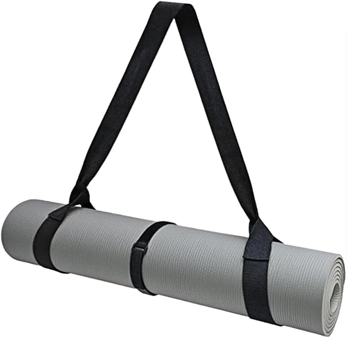 Adjustable Yoga Mat Strap Carrier, Thick Wide Yoga Mat Holder with Hook-and-loop fastener for yoga enthusiast, Travel Gym, Black Non-Slip Yoga Straps for Carrying Mats