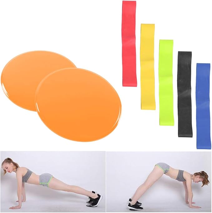 Fitness Sliding Disc, Wireless Core Slider Workout Equipment, Low Impact ABS Sliders for Home Gym and Floor Exercises with Pull Straps for Beginners and Advanced Users