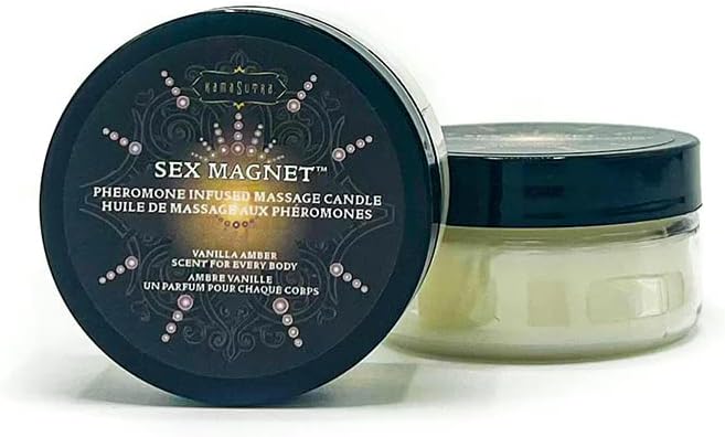 Pheromone Massage Oil and Infused Massage Candle - Vanilla Amber Unisex for Men and Women