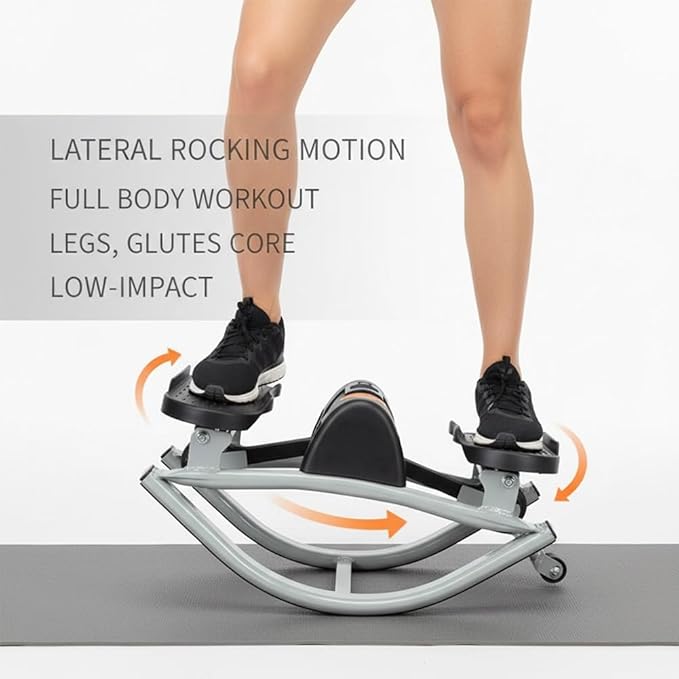 Rock Stepper, Lateral Rocking Fitness Stepper Home Workout Machine, Low-Impact Lateral Steppers for Knees and Joints, Portable Compact Side-to-Side Steppers for Legs, Glutes, Abs