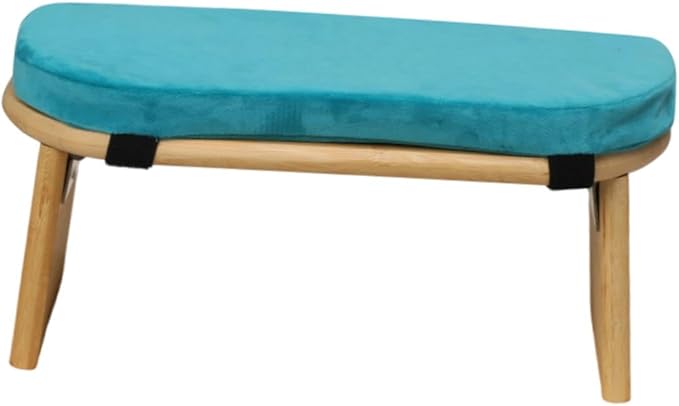 Meditation Bench Prayer Bench Removable Ergonomic Foldable Bamboo Kneeling Stool Stool for Office Bedroom Tea Ceremony(Blue)