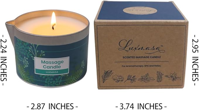 Soy Wax Scented Massage Oil Candles for Couples - Warm Body Oil Candle for Therapy -Low Temp Skin Moisturizing Lotion Candles 6.35OZ (Mystic Ocean Scent)