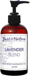 Best of Nature Lavender Blend Massage Oil - Non-Greasy Aromatherapy Massage Oil for Body, Skin & Face, Crafted with Pure Essential Oils, Bulk Sizes (8 fl oz)