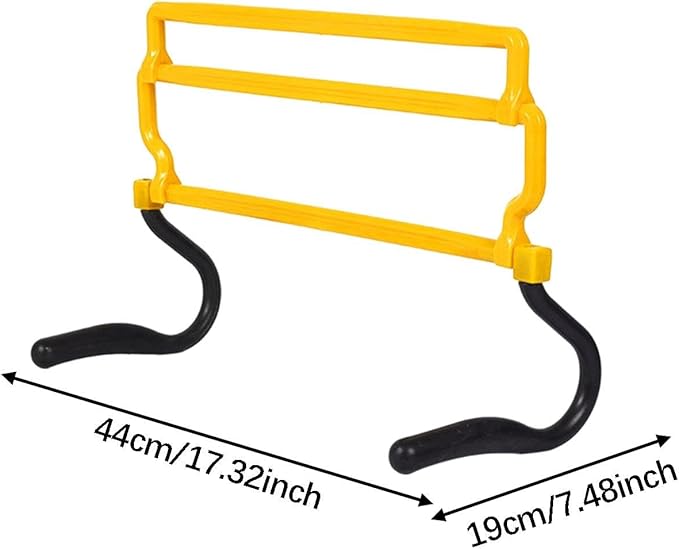 pistro Speed Hurdles, Adjustable 4-Height Training Hurdles (15-36cm/6-14in) for Football, Agility, Fitness - Yellow
