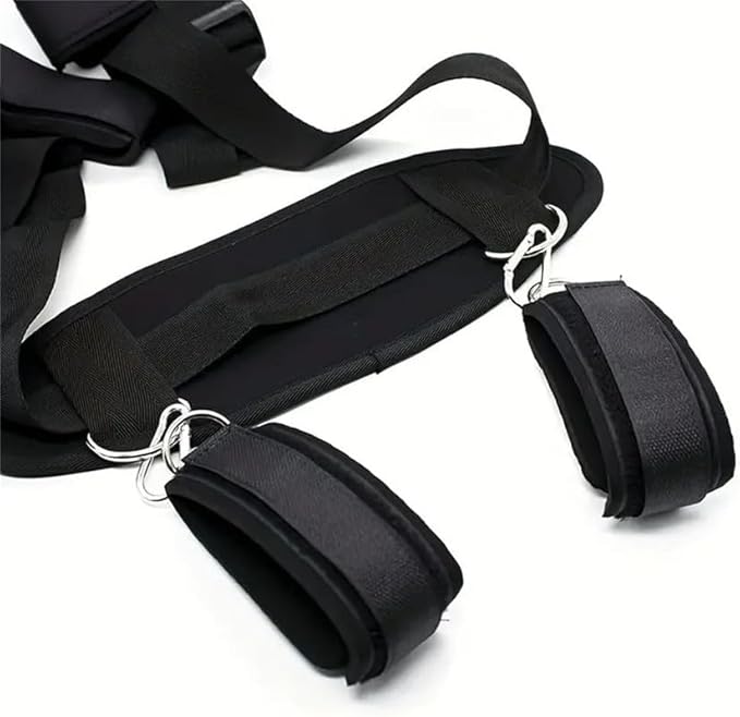 Fashion Black Soft And Comfortable Yoga Pilates Waist Belt, Adjustable Buckle For Home Nylon Wrist And Ankle Suspension Straps, Couple Gift