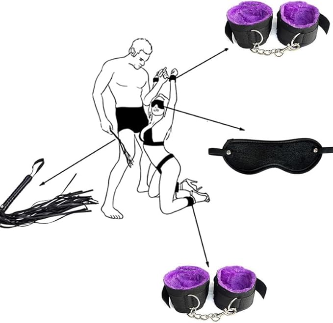 Delicate Plush Stretching Belt Set+Cute Hip Accessories, Multi Functional 11 Piece Set for Bed Putra (Purple) - Y6