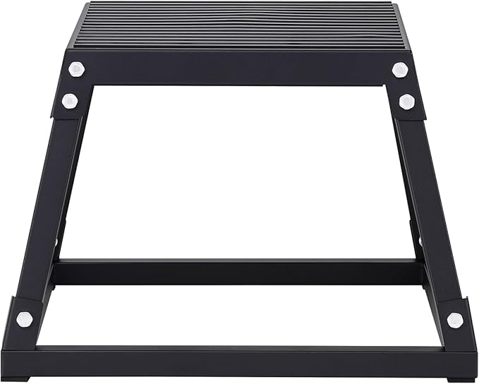 Happybuy 12" Plyometric Jump Box, Steel Plyo Box, Anti-Slip Fitness Platform, Jumping Agility Box for Home Gym Training, Conditioning, Strength Training, Black