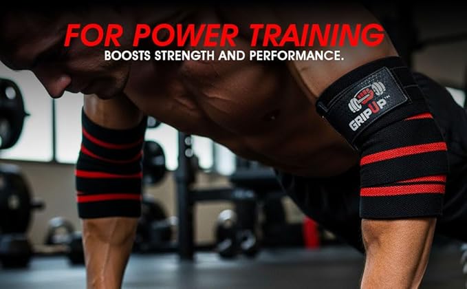 Fitness Elbow Wraps Weightlifting (Pair) 39” Adjustable Brace Joint Support Pain Relief Tendonitis Elbow Straps Weight Lifting Bench Press Gym Workouts Bands Men & Women