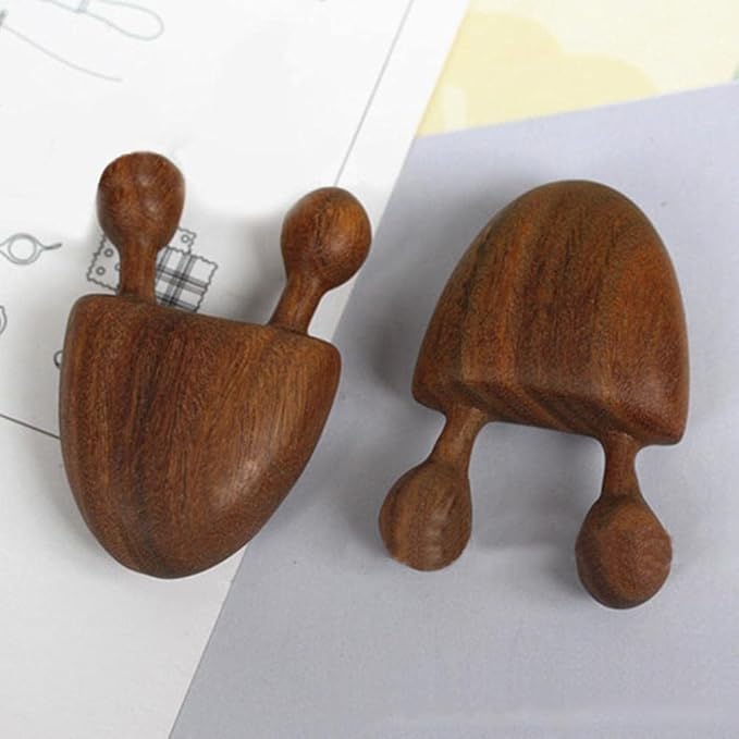 Brown Natural Sandalwood Scraping Massage Tool Facial Eye Massage Tool Acupuncture Stick Wooden Massager Relaxing Therapy Manual Back Massagers, Gua Sha, Massage Tools