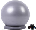 Yoga Ball Chair,Yoga Ball，Exercise Ball, Yoga Ball Chair Ergonomic Exercise Ball Stool with Base Stability Yoga Ball Chair for Adults Pregnancy Fat People Comfort Balance(Light Gray,55cm ( 21 5/8" ))
