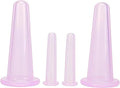 4 Pcs Face Cupping Set, Facial Cupping Set for Face and Eye Massage, Silicone Massage Vacuum Anti Aging Beauty Tool Facial Eye Care (2 Small + 2 Large) (Purple)