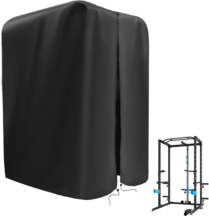 Gym Rack Cover with Waterproof Zipper, Protective Cover for Squat Rack/Weight Lifting Rack/Home Gym Workout Equipment-Indoor or Outdoor