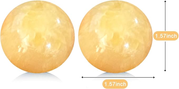 Marble Baoding Balls, Chinese Meditation Stress Relief Balls for Hand Therapy, Manual Massage Exercise with an Upgraded Shockproof Imitation Wood Box, 2 Count Beige, Medium-1.57"