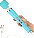 CHARMING Wired Powerful Handheld Back Massager with 10 Strong Vibrations Modes, Personal Therapy Massager for Sports Recovery, Muscle Aches, Body Pain-Light Blue