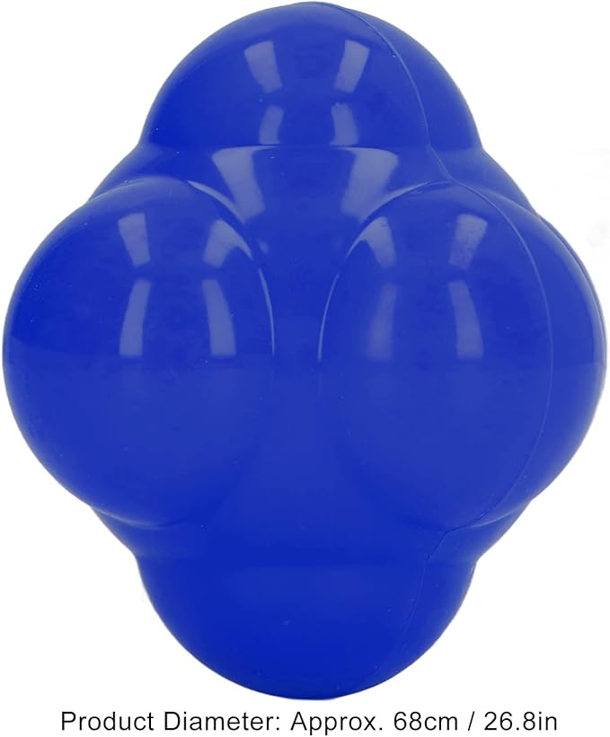 Reaction Ball, Rubber Bright Color Hex Reaction Trainer Ball for Basketball, Tennis and Other Competitive Sports