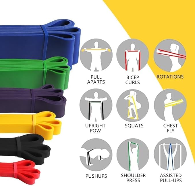 5 Pcs Professional Resistance Bands. Latex-Free, Elastic Band, Work Out Bands, Stretch Bands for Working Out Women or Men, Exercise Bands Set for Physical Therapy, Yoga, Pilates