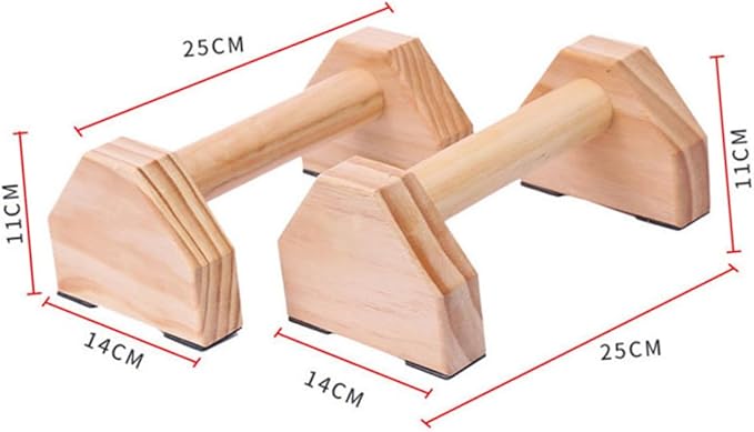 Didiseaon Solid Wood Push-up Bracket Pair, Muscle Training Fitness Equipment with Handstand Bars for Home Strength Training and Calisthenics