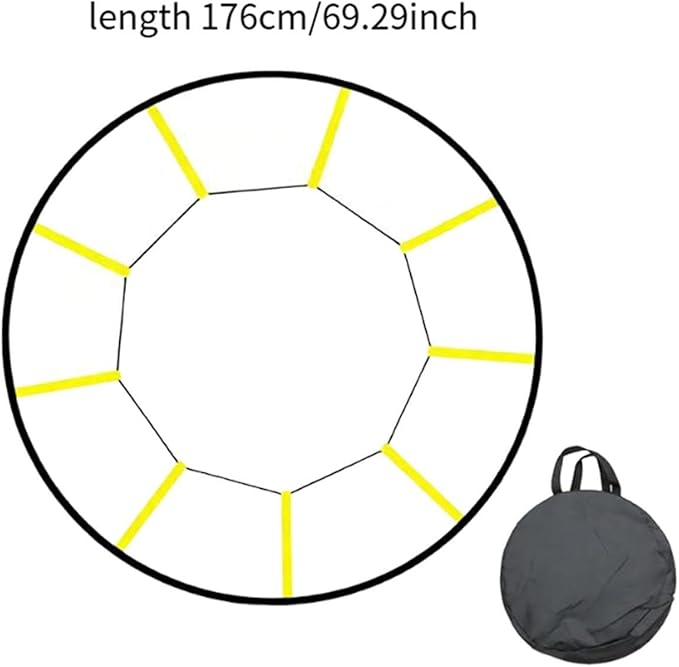 Yiju Round Agility Ladder Footwork Ladder with Carry Bag Portable Wear Resistant Speed Training for Kids Adults for Fitness
