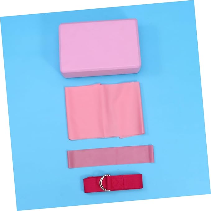 Happyyami Yoga Tool Kit Yoga Block Latex Strap Stretch Band Resistance Ring Fitness