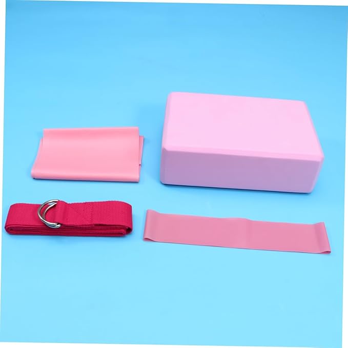 4pcs Yoga Tool Kit Yoga Brick Latex Pull Towel Stretch Band Resistance Ring for Stretching Home Gym