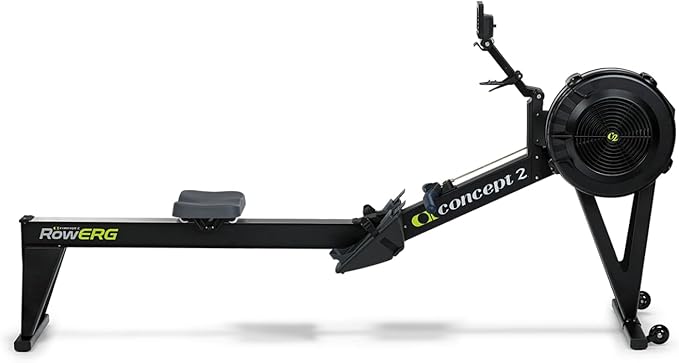 Concept2 RowErg Model E Indoor Rowing Machine with Tall Legs - PM5 Monitor, Device Holder, Adjustable Air Resistance, Easy Storage with FitXion Seat Cushion