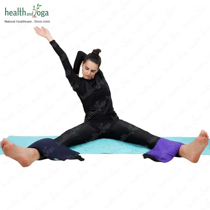SoulGenie HealthAndYoga™ Yoga Sand Bags - Double Bag with Inner Waterproof Bag - Prop for Adding Weight and Support (Blue)