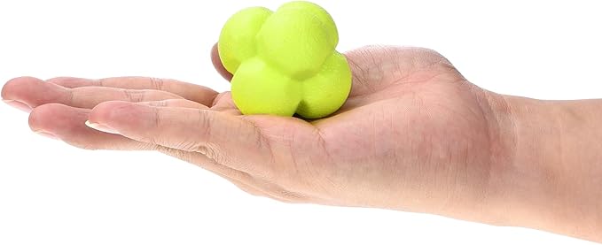 2 Pack Reaction Ball - TPR High Difficulty Agility Training Ball Apply to Sports Exercise Daily Use (Yellow)