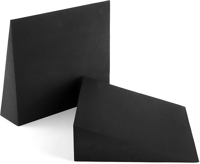 DEAYOU 2 Pack Yoga Foam Wedge, 13" EVA Foam Calf Stretch Slant Board for Lower Leg Strength Improve, Squat Wedge Incline Block for Workout, Exercise, Knee Pad, Back Support, Footrest Cushion (Black)